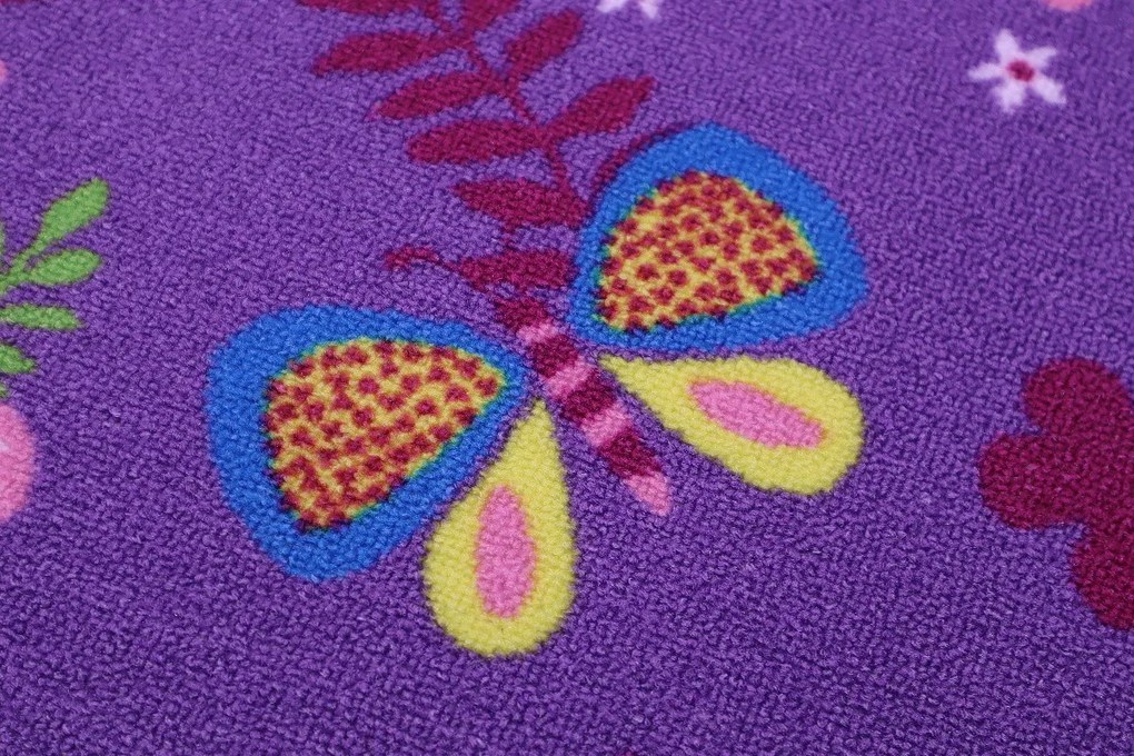 Vopi koberce Detský kusový koberec Motýlik 5291 fialový - 80x120 cm