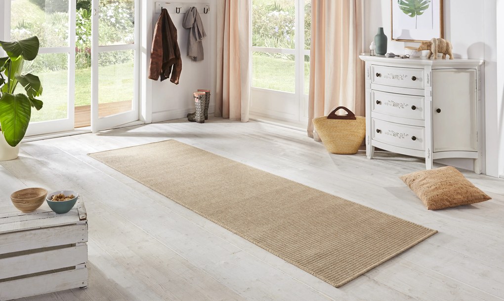 BT Carpet - Hanse Home koberce Behúň Nature 103532 Béžová – na von aj na doma - 80x500 cm