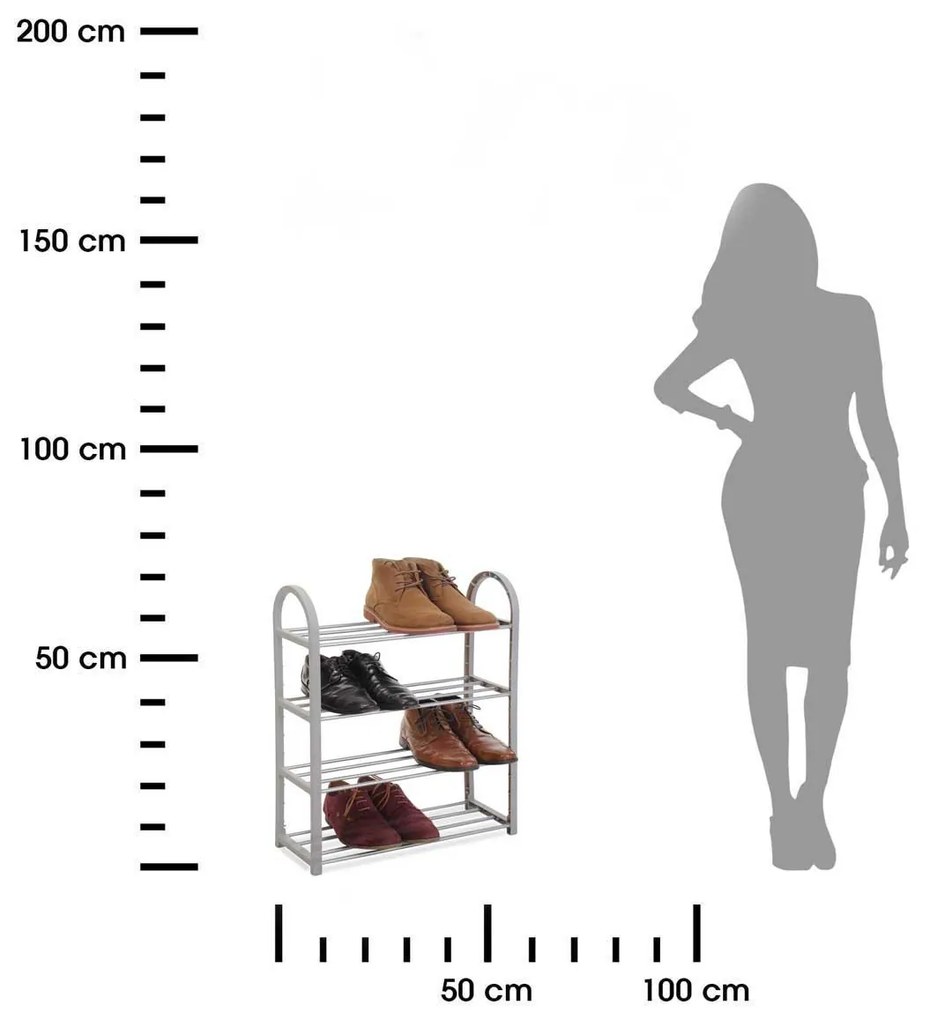 Regál na topánky Simplicity 4 police 65 cm sivý
