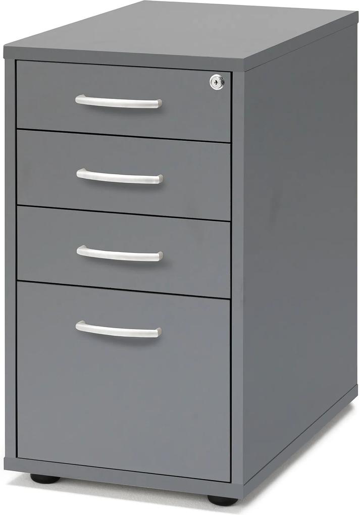 Kancelársky kontajner Flexus, 4 zásuvky, 720x400x600 mm, šedý