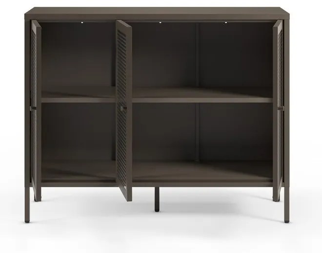 Sivá kovová vitrína 121x90x40 cm Layna – Marckeric