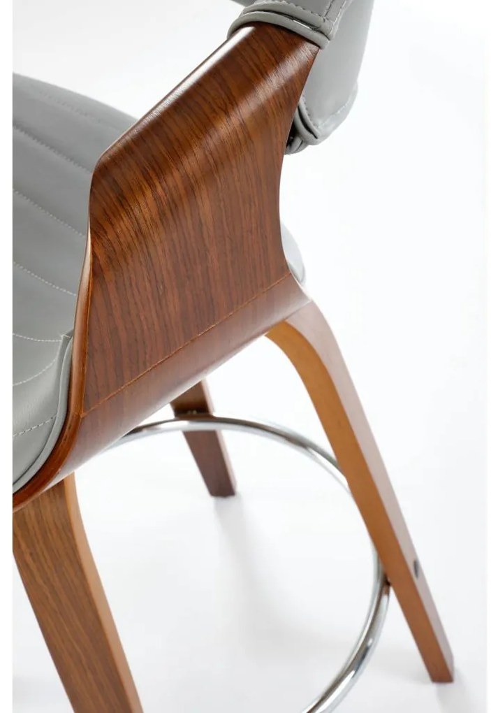 HALMAR Barová stolička H-123, sivá/orech