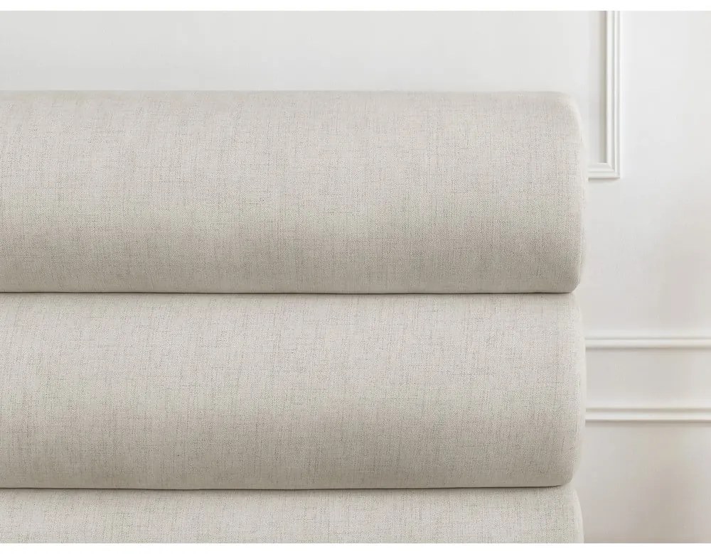 Béžová čalúnená dvojlôžková posteľ s úložným priestorom s roštom 180x200 cm Jagna – Bobochic Paris