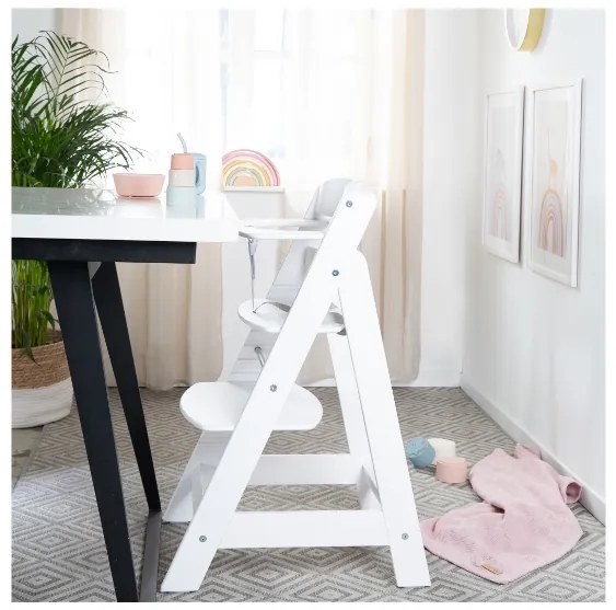 roba Detská drevená vysoká jedálenská stolička Sit Up (biela/flex)  (100306933)