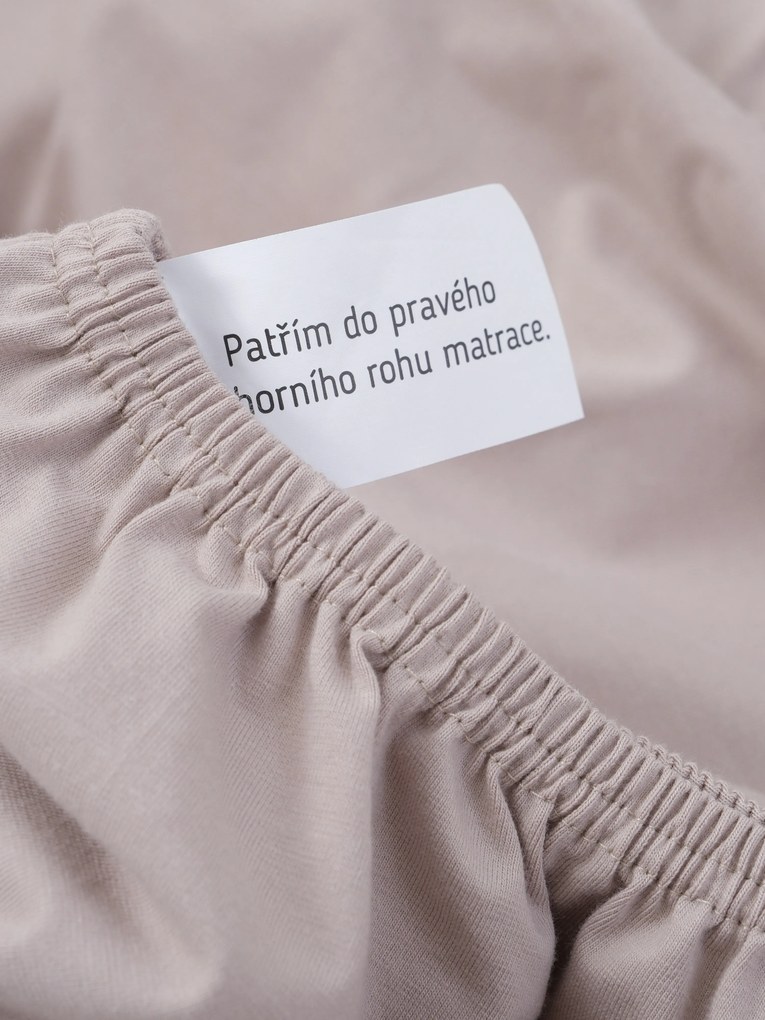 Jersey plachta do postieľky s elastanom Deluxe 60 × 120 cm – cappuccino