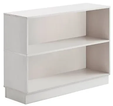 Drevená úložná skriňa RICO, 2 priehradky, biela