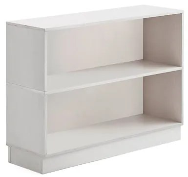 Drevená úložná skriňa RICO, 2 priehradky, biela