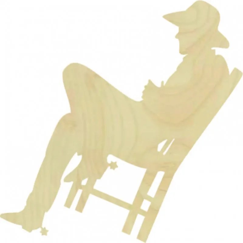 Elegantný drevený obraz na stenu - KOVBOJ | SENTOP PR0437 plywood