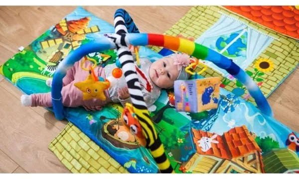 Lionelo - Detská hracia deka s domčekom AGNES PLUS