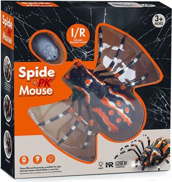 LEAN Toys Diaľkovo ovládaný pavúk Tarantula, infračervený, čierny R/C