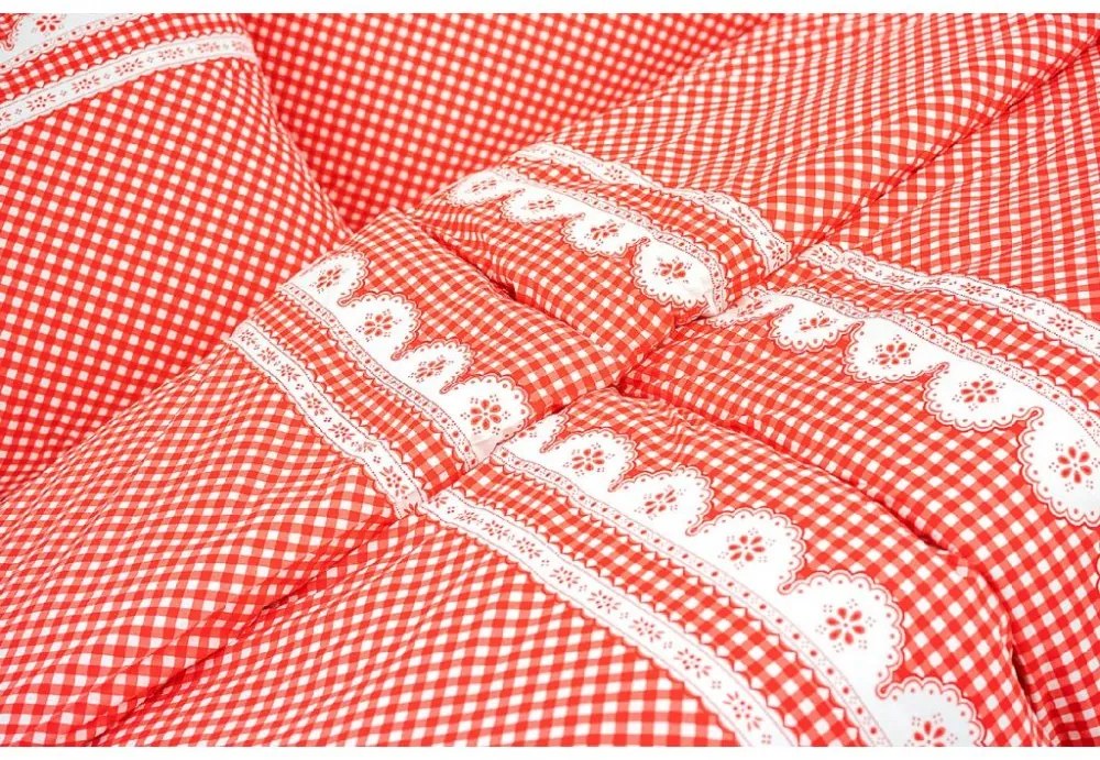 Stanex Luxusné obliečky 100% Bavlna babičkine údolie červené 140x220/70x90 cm