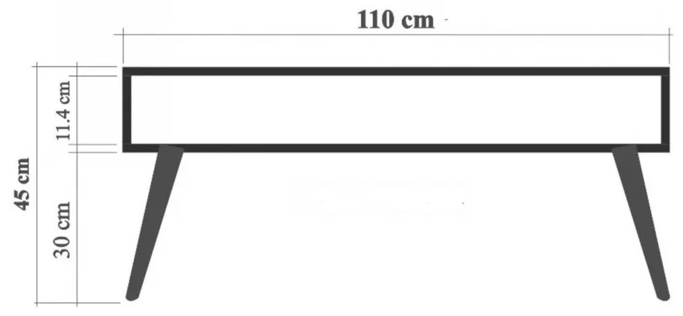 Konferenčný stolík Viva 110 cm hnedý