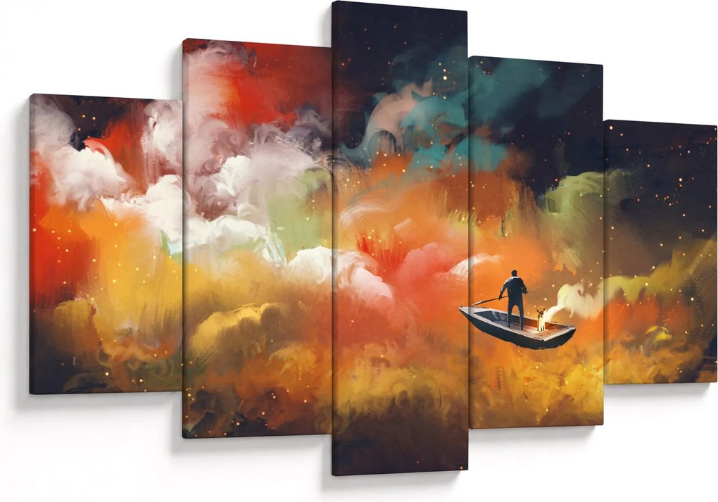 Obraz - Muž plaviace vesmírom (150x105 cm)