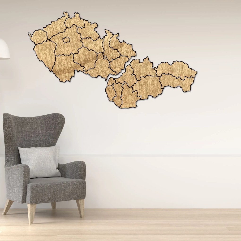 SENTOP | Veľká drevená mapa Slovensko a Česko | SENTOP M011