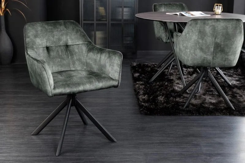 Stolička Loft zelené otočné