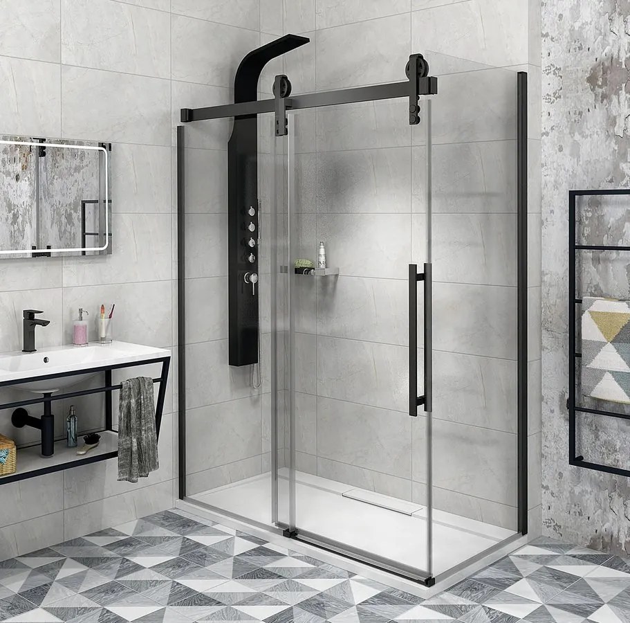 Gelco Gelco, VOLCANO BLACK obdĺžniková sprchová zástena 1300x900mm L/P varianta, GV1413GV3490