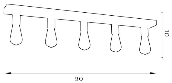 Bodové svietidlo FILO 5xE27/60W/230V čierna/zlatá