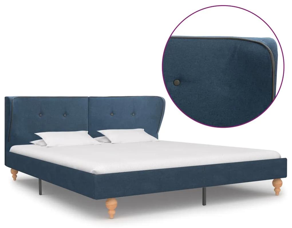 vidaXL Rám postele modrý látkový 180x200 cm