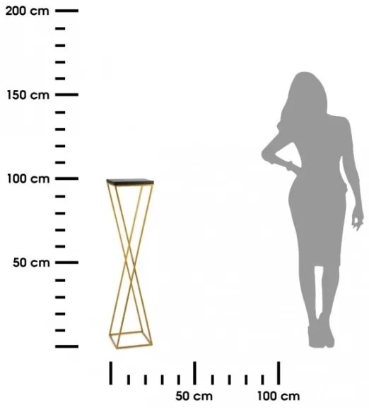 Stojan na kvety LOFT 100x24 cm zlatá/čierna