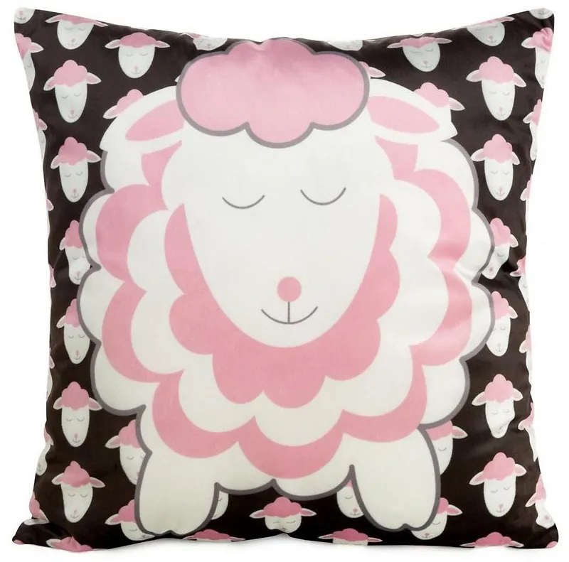 Obliečka na vankúš D91/PO/Kids/7B 45x45 Zamatová čierna a ružová 404164