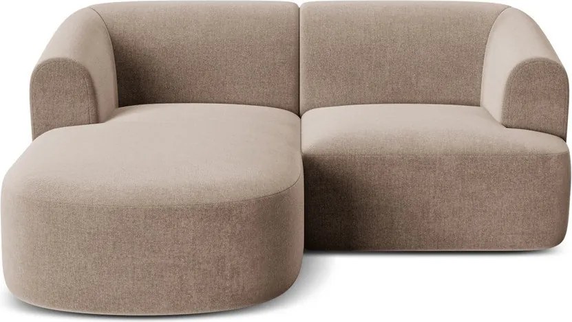 Svetlohnedá zamatová rohová pohovka (ľavý roh/s leňoškou) Campi – Cosmopolitan Design