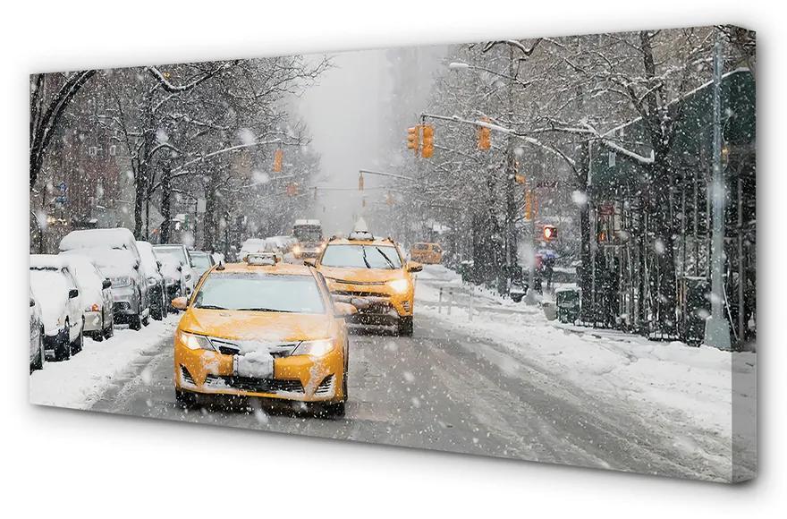 Obraz canvas Zime sneh limuzínový servis 120x60 cm