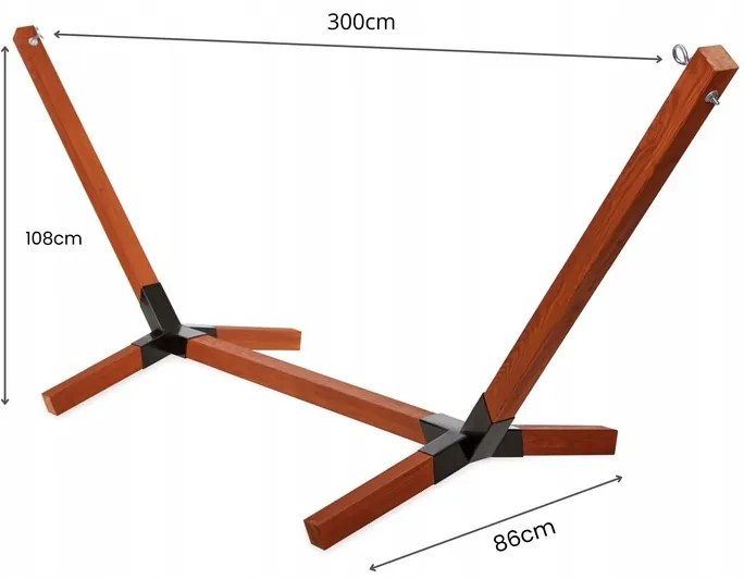 Stojan na hojdaciu sieť s nosnosťou 220 kg - impregnovaný