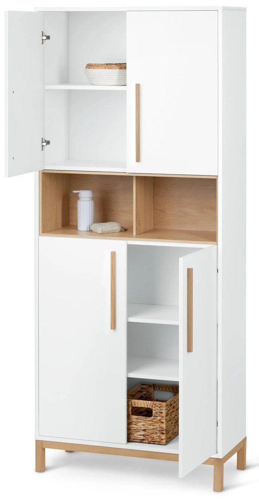 Vysoká skrinka do kúpeľne »Eklund«, biela