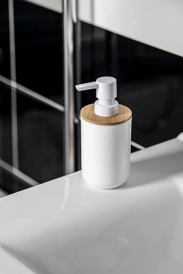 BISK Erga SNOW, dávkovač mydla na postavenie 350ml, biela-hnedá, ERG-07578