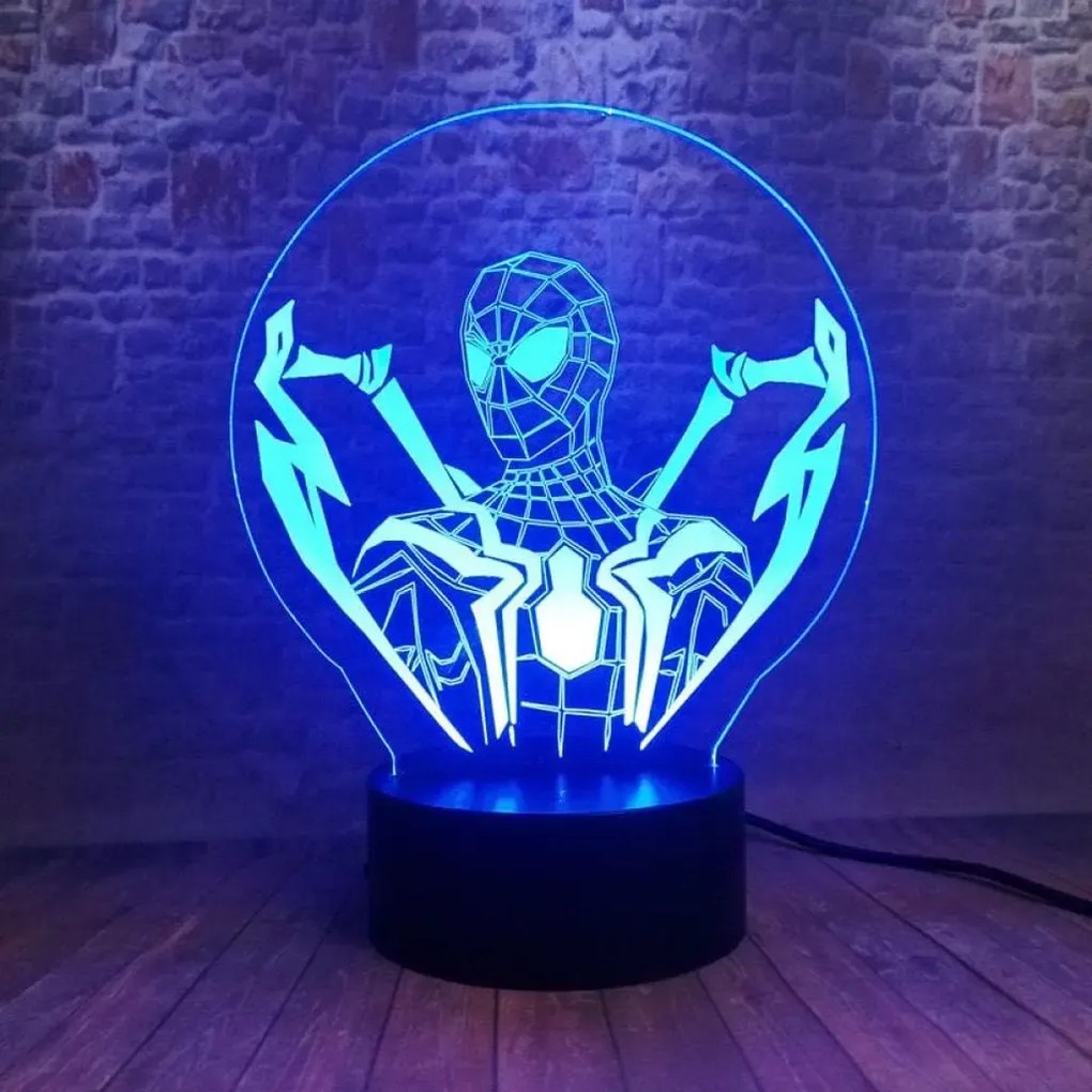 3Dmix 3DL-DRGB015 – 3D LED nočná lampa - Spider-Man (Spiderman) (Dual RGB)