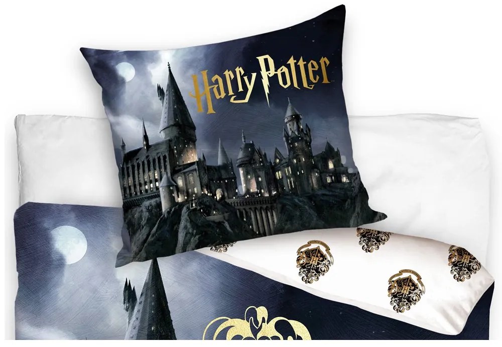 Carbotex Bavlnené obliečky 140x200 + 70x90 cm - Harry Potter Cesta do Bradavíc
