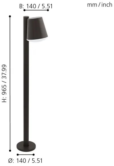 Eglo 97147 - Vonkajšia lampa CALDIERO 1xE27/10W/230V