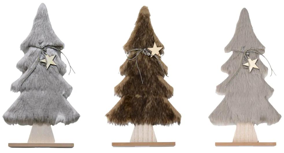 Dekoračný vianočný stromček s kožušinou LUSH 28 cm - rôzne farby Farba: Tmavosivá