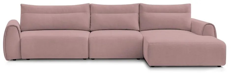 Svetloružová rohová pohovka Aden – Bobochic Paris