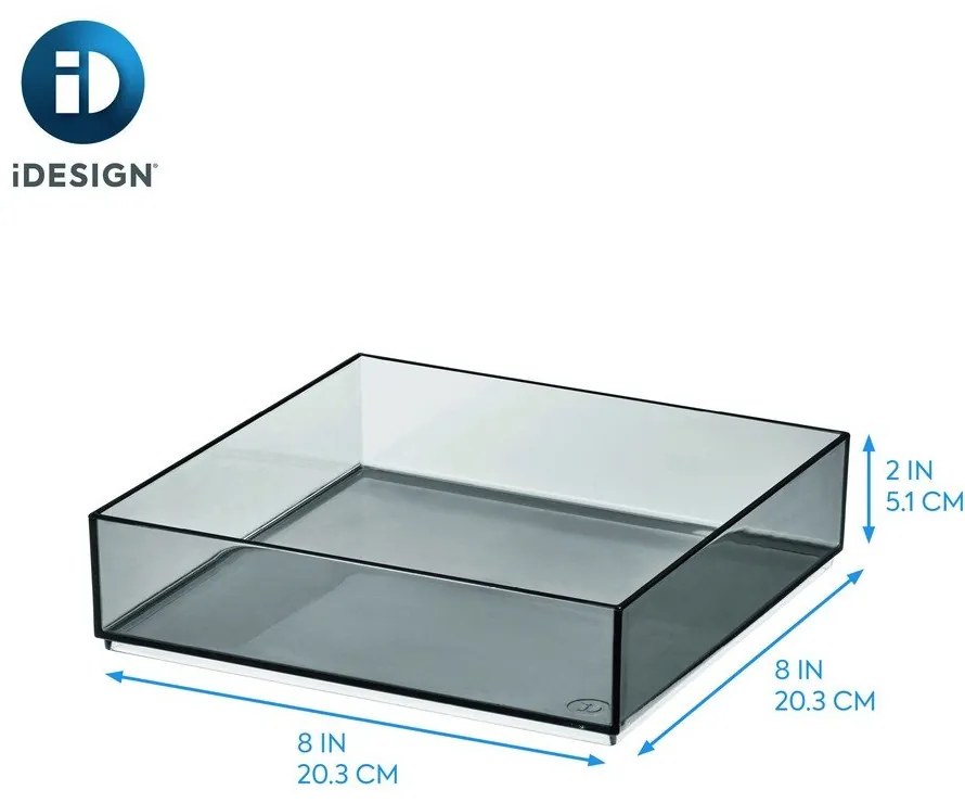 Matne čierny kúpeľňový organizér na kozmetiku z recyklovaného plastu - iDesign