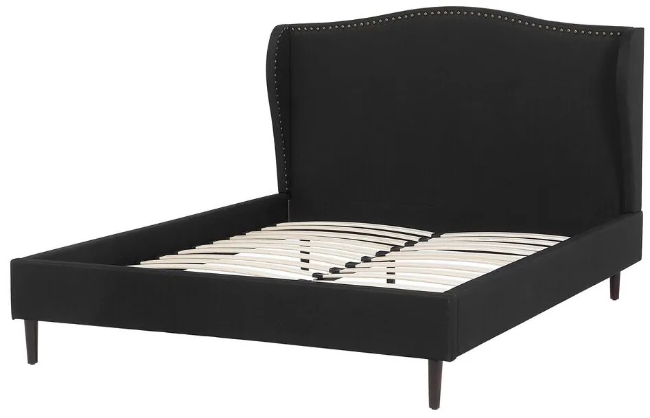 Čalúnená posteľ 140 x 200 cm čierna COLMAR Beliani