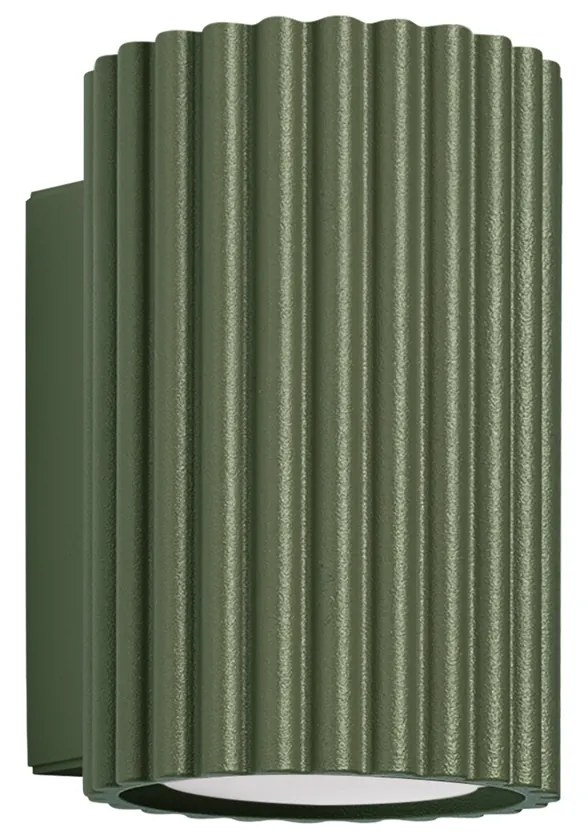 Nástenné svietidlo Karbon, 1x olivovo zelené kovové tienidlo, (10 cm)