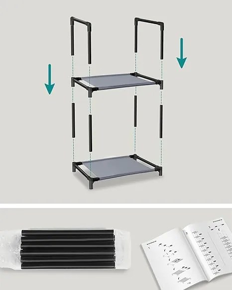 Stojan na topánky Halas 173 cm čierny/šedý