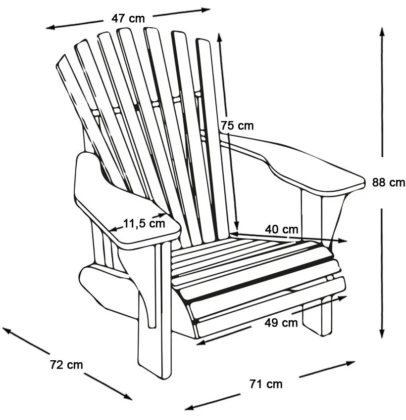 Skladacie drevené záhradné kreslo