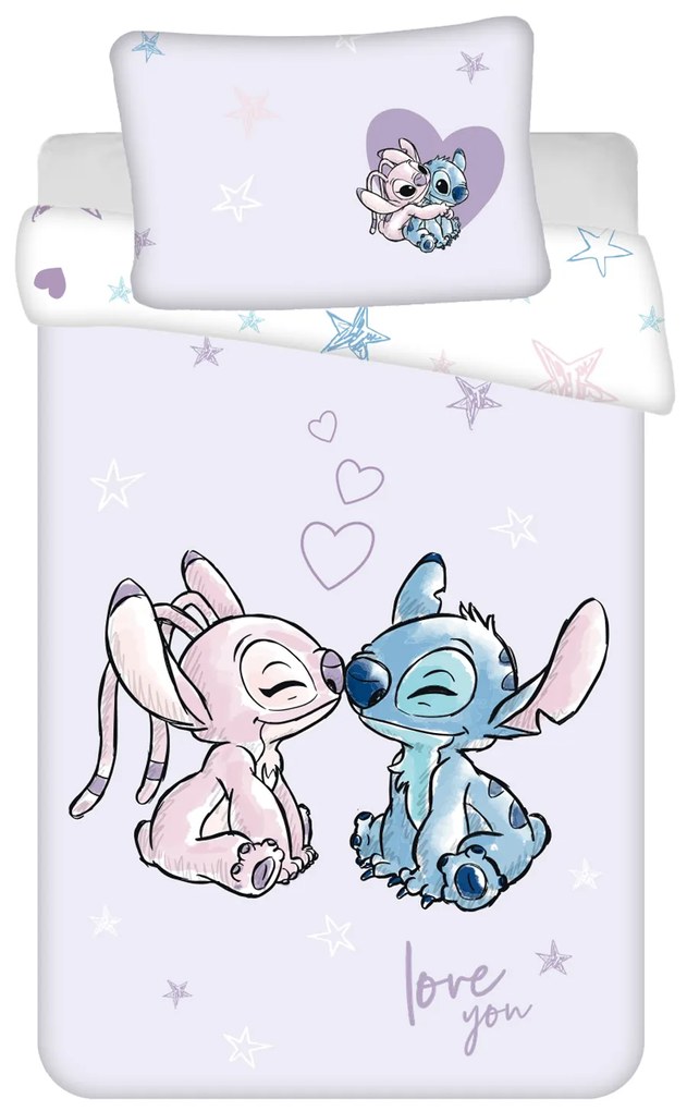 DETSKÉ BAVLNENÉ OBLIEČKY LILO AND STITCH 100X135 CM, 1KS 40X60 CM VZOROVANÉ