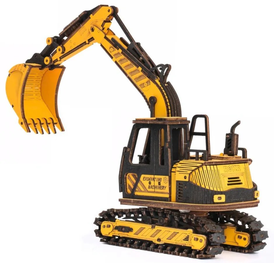 Robotime Rokr 3D dřevěné puzzle Bagr 395 ks