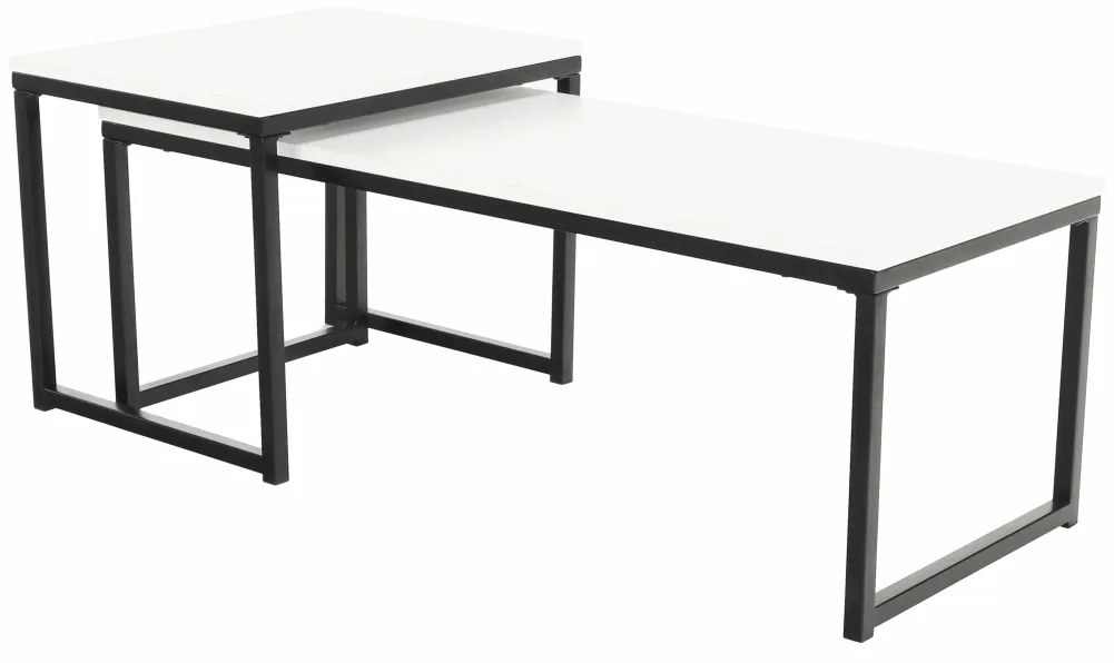Konferenčný stolík (2 ks) Kastler New Typ 2 - matná biela / čierna