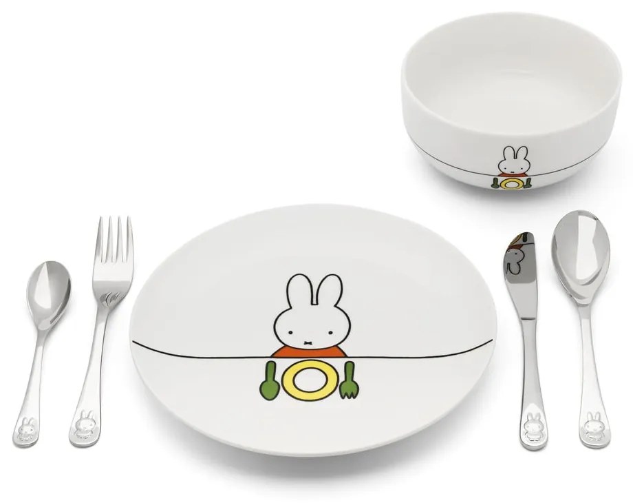 Porcelánová detská jedálenská súprava 6 ks Miffy – Zilverstad