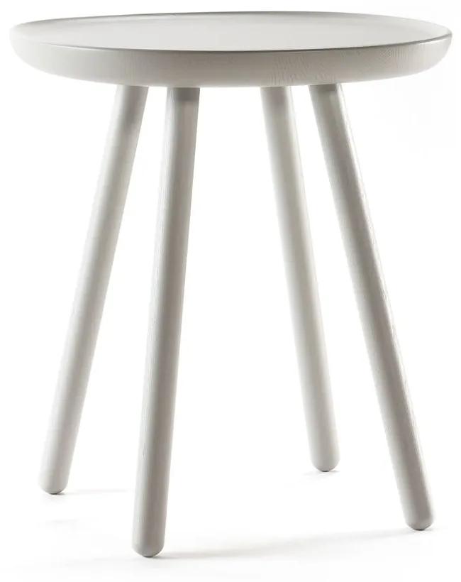 Sivý odkladací stolík z masívu EMKO Naïve, ø 45 cm