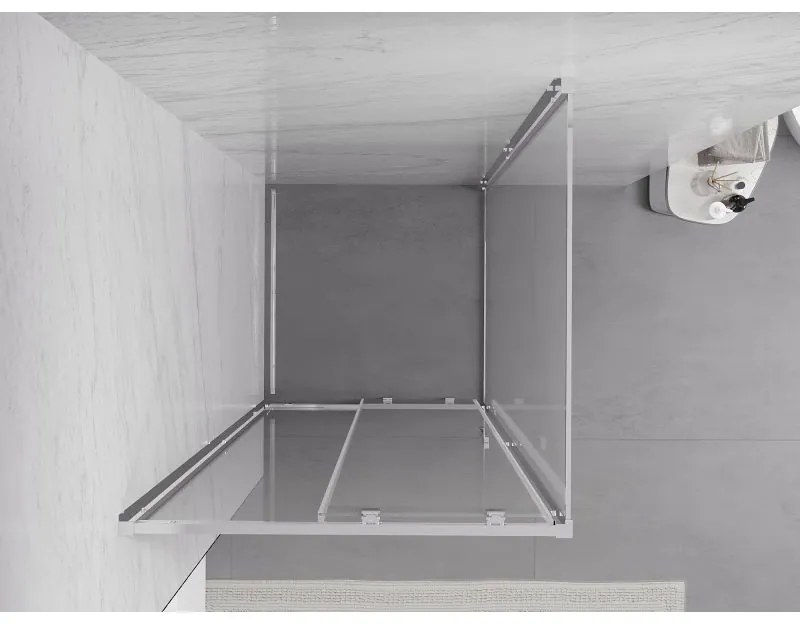Mexen Exo, sprchovací kút s posuvnými dverami 100 x 100 cm, 6mm číre sklo, chrómový profil, 8151-100-100-01-00