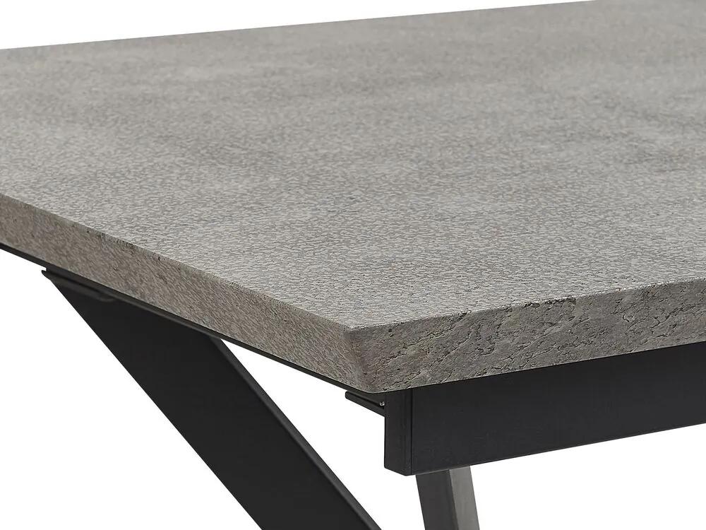 Rozkladací jedálenský stôl 140/180 x 80 cm sivá/čierna BENSON Beliani