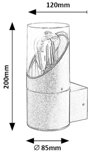 Rabalux 7236 - Vonkajšie nástenné svietidlo NOVIGRAD 1xE27/28W/230V IP54