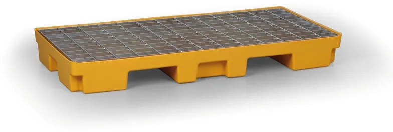 Plastová záchytná vaňa s oceľovým roštom pre 2 sudy, 80 L