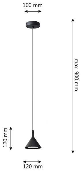 Luster na lanku ETNA 1xGX53/15W/230V čierna