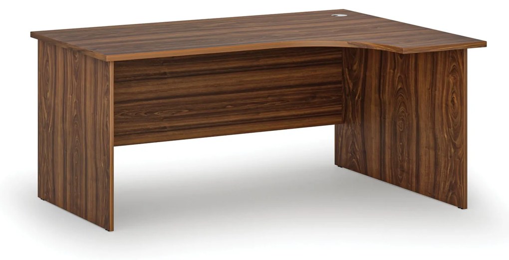 Rohový kancelársky písací stôl PRIMO WOOD, 160x120 cm, pravý, orech